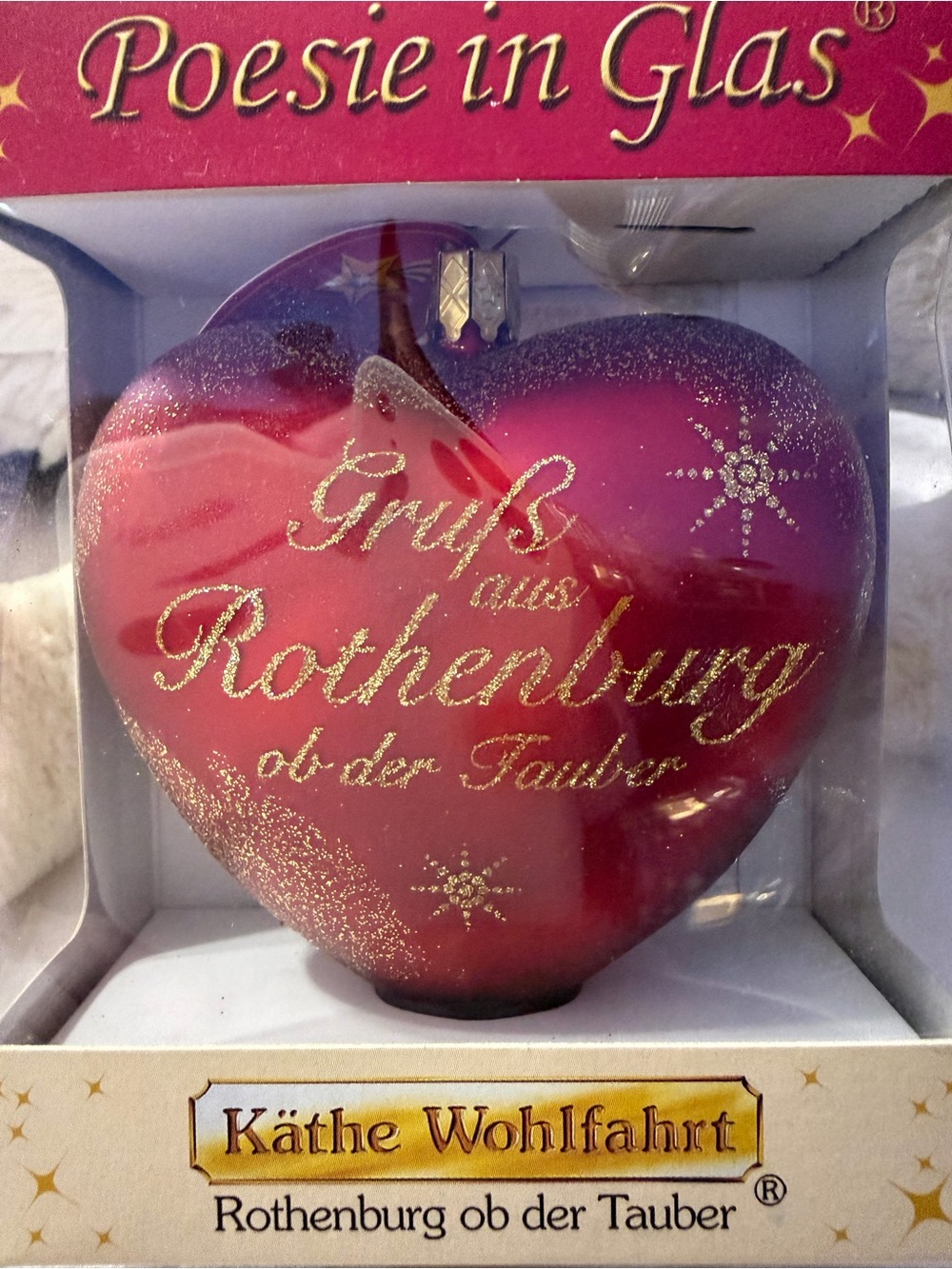 Käthe Wohlfahrt Red Heart Ornament - Poesie in Glas - Picture 2 of 3